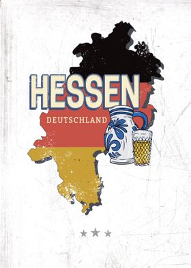 Hesse Germany State Map