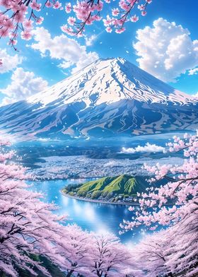 Mount Fuji Spring Landscape