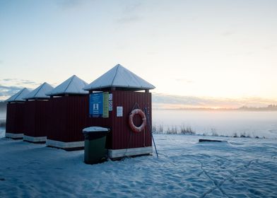 Four Huts By The Lake