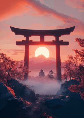 Japanese Sunset Gate