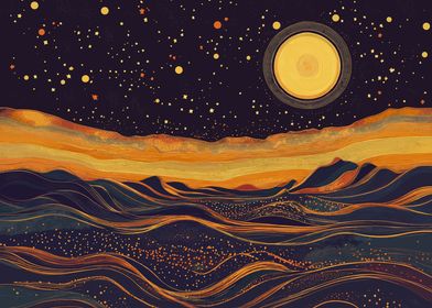 Original Desert Night Sky Poster