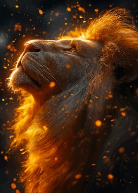 Fiery Lion Portrait