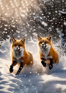 Red Foxes in Winter