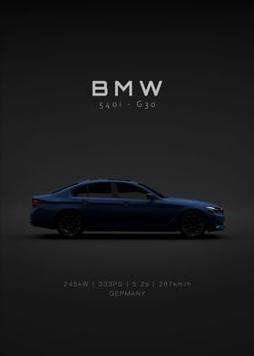 BMW 540i G30 Blue Spec