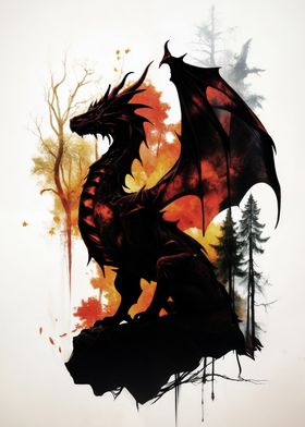 Dragon Silhouette in Autumn