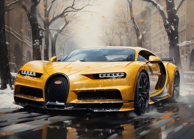 Yellow Bugatti Chiron