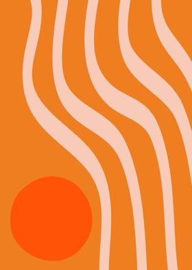 Abstract Orange and Pink Sunset Art