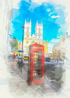 London Phone Booth & Westminster Abbey