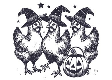 Witchy Chickens Halloween