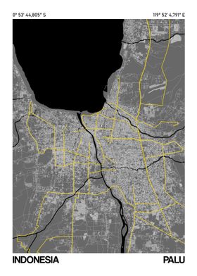 Palu Map Poster