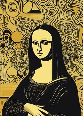 Mona Lisa Mid Century Pop Art Style