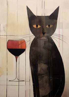 Black Cat and Wine