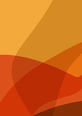 Bold Retro Abstract Sunset in Warm Orange and Yellow Tones