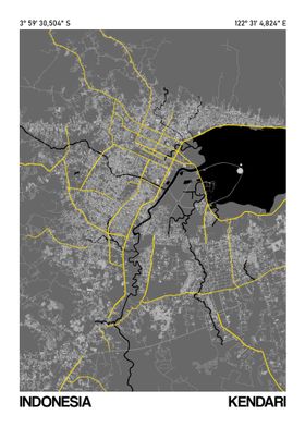 Kendari Map Poster