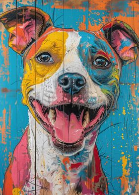 Colorful Dog Portrait Painting