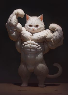 Funny Cat Flexing Muscles