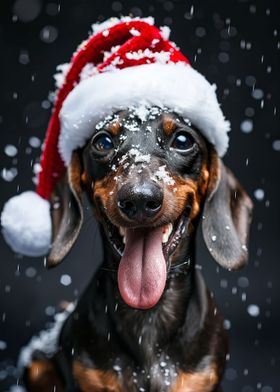 Dachshund Christmas Hat