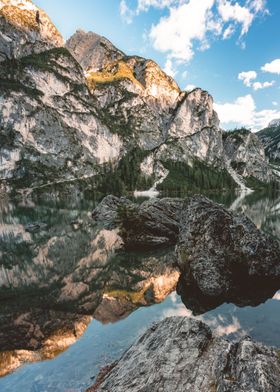 Lago Di Braies Reflection