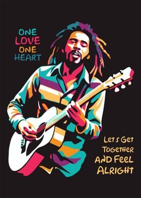 Bob Marley Guitar Poster