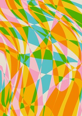 Vibrant Abstract Color Mix | Dynamic Geometric Art in Orange, Pink, Green, and Blue