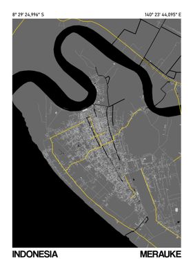 Merauke Map Poster