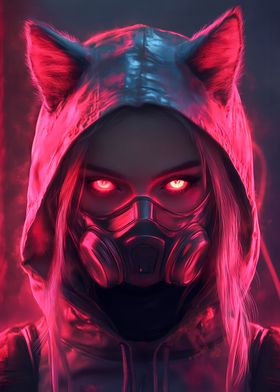 Neon Cyberpunk Foxy Girl