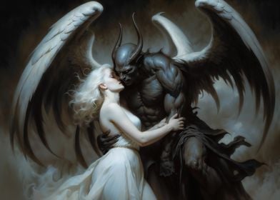 Angel and Demon Embrace