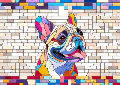 French Bulldog -Frenchie - colorful mosaic