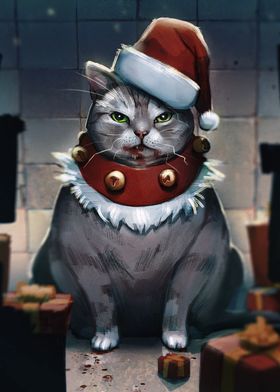 Grumpy Christmas Cat