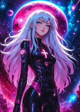 Sexy Anime Girl in Space