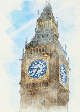 Big Ben Watercolor