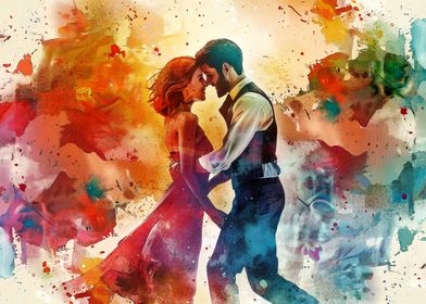 Romantic Watercolor Couple