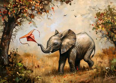 Elephant with Kite