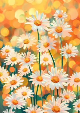 Daisy Field Bokeh Art