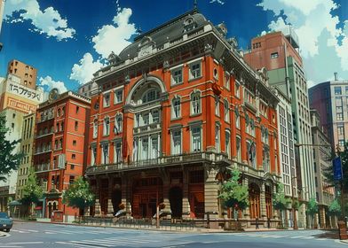 Carnegie Hall Cityscape with Grand Building