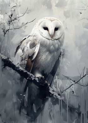 White Owl in Fog