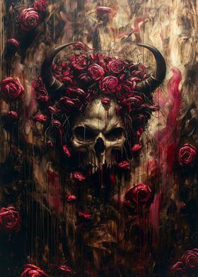 Skull with Roses