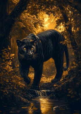 Black Panther in Forest