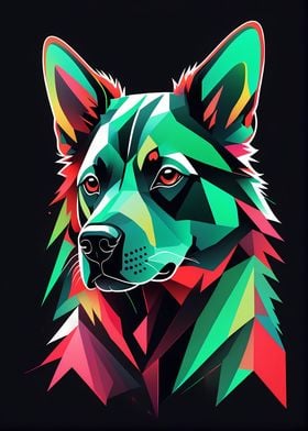 Geometric Dog Portrait