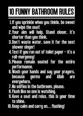 Funny Bathroom Rules