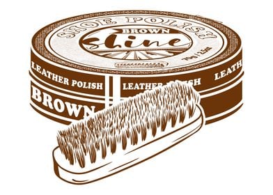 Brown Shoe Polish & Brush