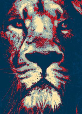 Close Up Lion POster