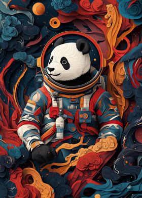 Panda Astronaut in Space