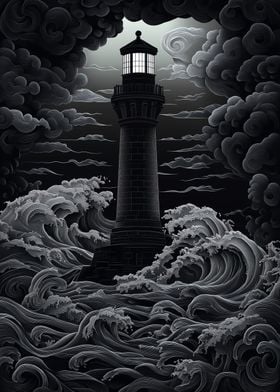 Lighthouse in Storm