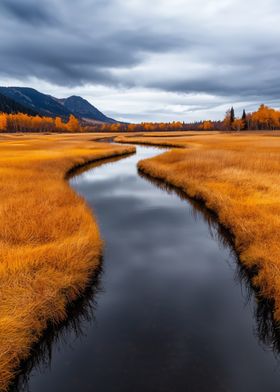 Serene River in Autumn