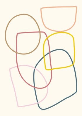 Colorful Minimalist Line Art | Abstract Geometric Shapes