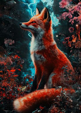 Red Fox in a Mystical Forest