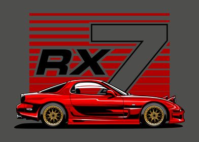 RX-7 Sports Car Illustration