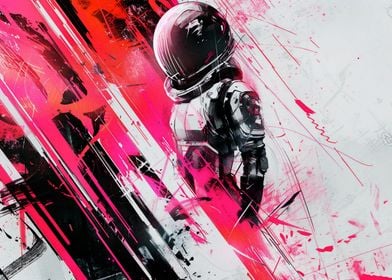 Astronaut in Pink and Black