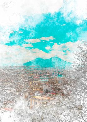 Mount Vesuvius Sketch